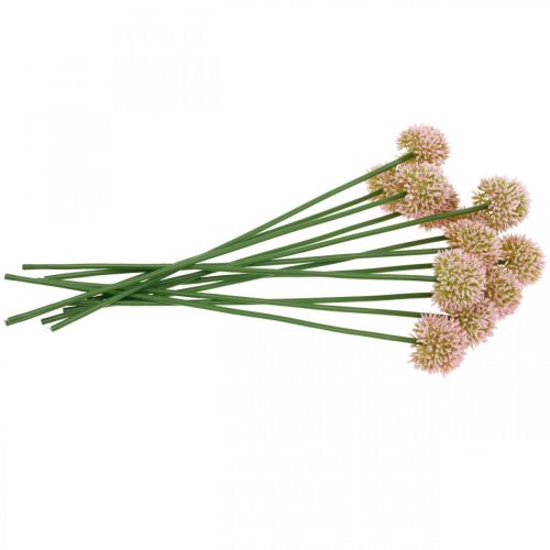 Floristik24 Kunstbloem allium roze 38cm kunstmatige sierui zijde bloem in bos 12st