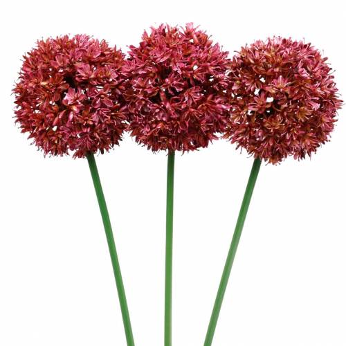 Sier allium kunst Mauve Ø9cm H70cm 3st