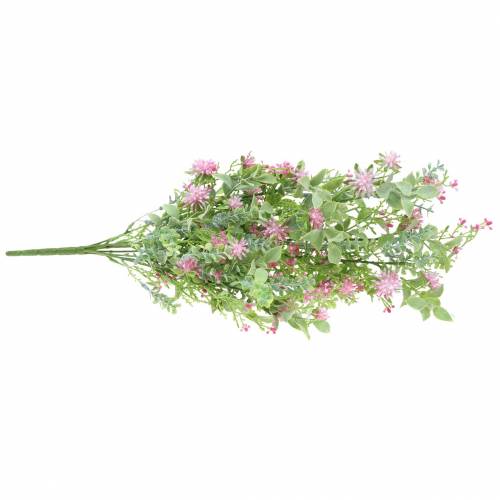 Floristik24 Boeket met gras en bloemen kunstroze 53cm