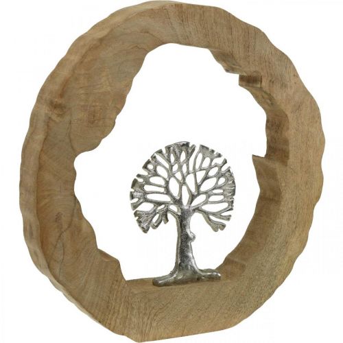 Floristik24 Boomtafeldecoratie hout om te plaatsen mangohout naturel, metaal 32×5×34cm