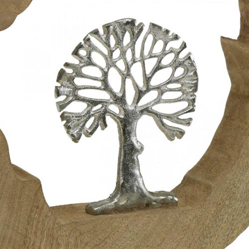 Floristik24 Boomtafeldecoratie hout om te plaatsen mangohout naturel, metaal 32×5×34cm