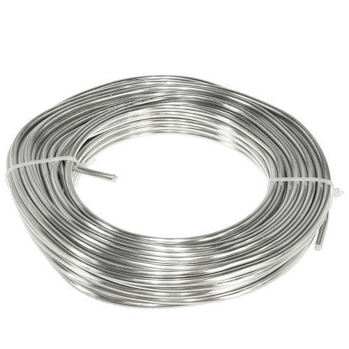 Floristik24 Aluminiumdraad zilver glanzend hobbydraad decoratiedraad Ø5mm 1kg