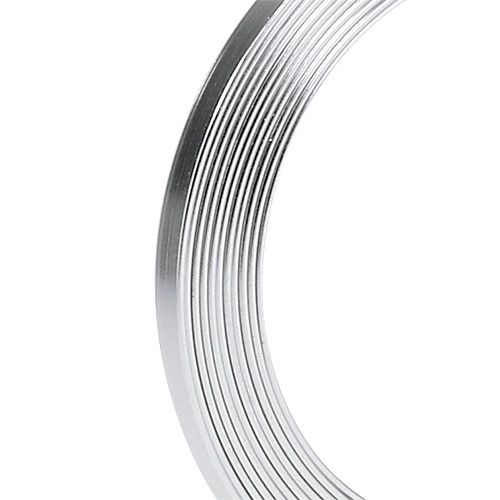 Floristik24 Aluminium platte draad zilver 5 mm x 1 mm 2,5 m