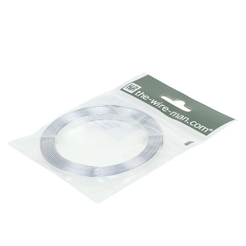 Artikel Aluminium platte draad zilver 5 mm x 1 mm 2,5 m