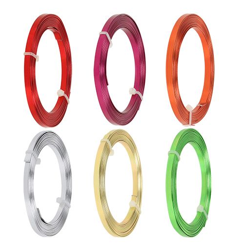 Aluminium platte draad gekleurd 5 mm x 1 mm 2,5 m