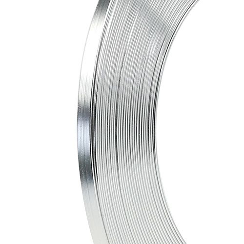 Floristik24 Aluminium Platte Draad Zilver 5mm x1mm 10m