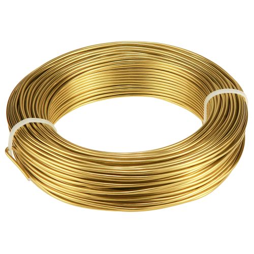 Floristik24 Aluminiumdraad 2mm hobbydraad decoratief draad goud 60m 500g