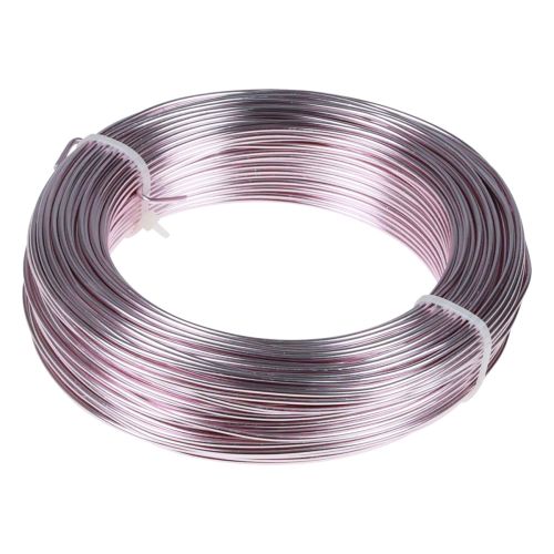 Floristik24 Aluminiumdraad Ø2mm roze decoratieve draad rond 480g