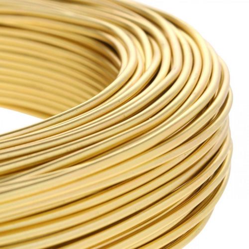 Floristik24 Aluminiumdraad goud Ø2mm decodraad knutseldraad rond 500g 60m