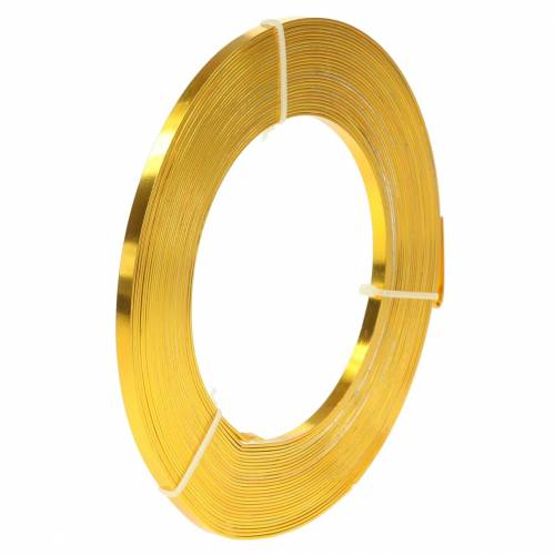 Floristik24 Aluminium platte draad 5mm 10m zonnegele knutseldraad