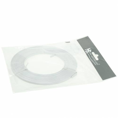 Floristik24 Aluminium platte draad 5 mm 10 m witte kralendraad