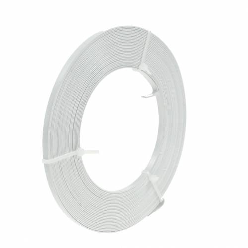 Floristik24 Aluminium platte draad 5 mm 10 m witte kralendraad