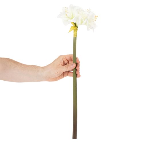 Kunstmatige amaryllisbloem, wit, met steel, advent en kerst, 50 cm | Floristik24.nl