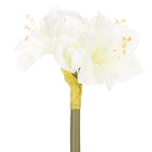 Kunstmatige amaryllisbloem, wit, met steel, advent en kerst, 50 cm | Floristik24.nl