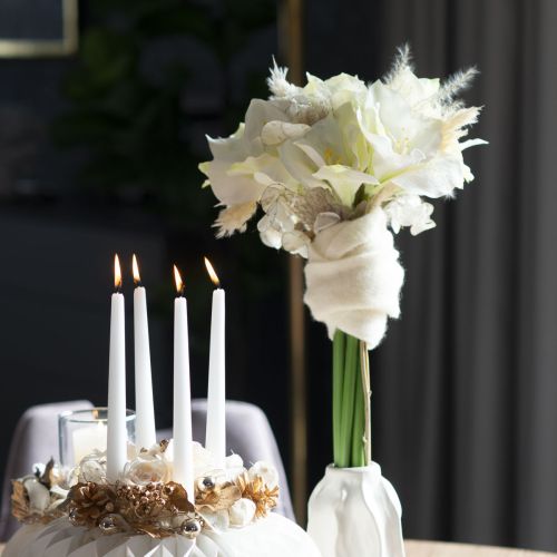 Kunstmatige amaryllisbloem, wit, met steel, advent en kerst, 50 cm | Floristik24.nl