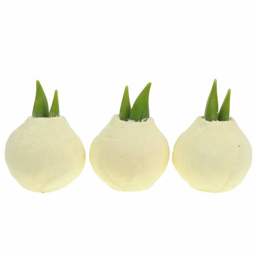 Amaryllis knol Kunstmatig wit 12,5cm 3st