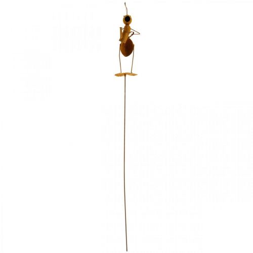 Floristik24 Decoratieve plug mier, beddecoratie, mier met gieter, bloemplug patina