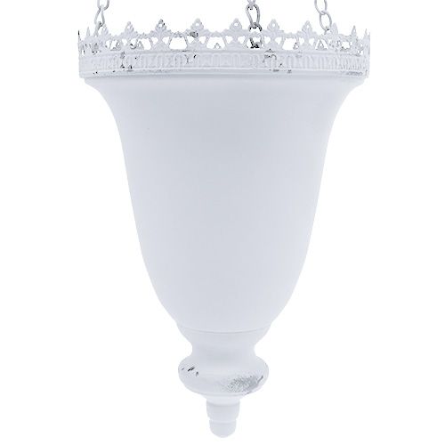 Floristik24 Metalen hangmand wit Ø21cm H30cm
