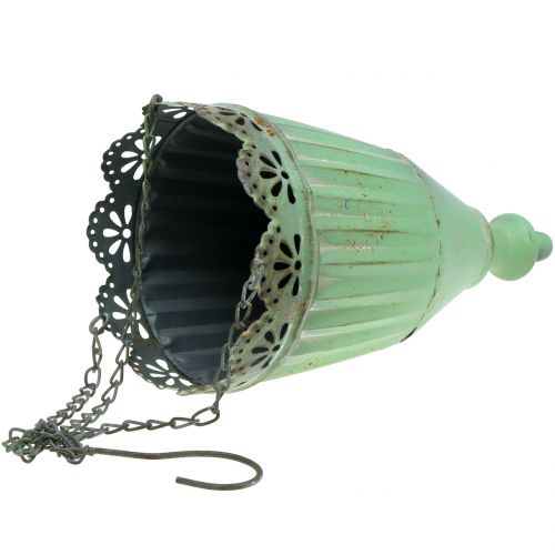 Floristik24 Hangmand antiek groen Ø19/15cm 2st