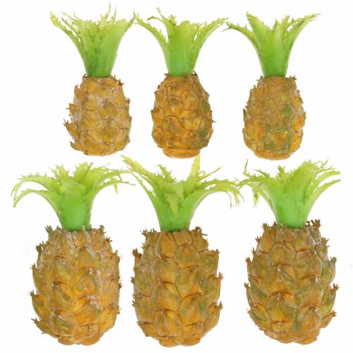 Kunst mini ananas H6.5cm - 8cm 6st