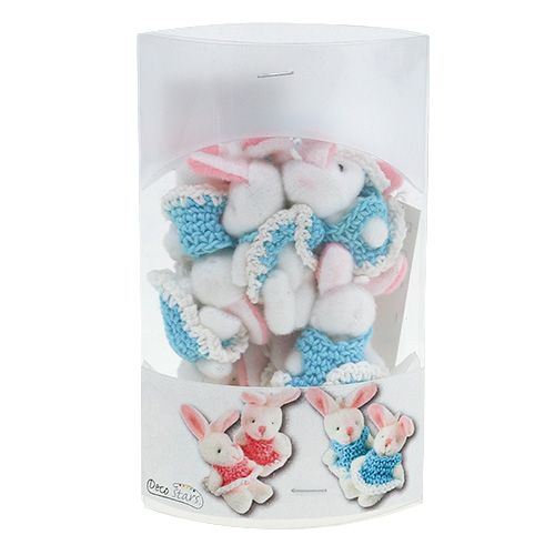 Artikel Hangend konijntje 5,5 cm blauw 9st