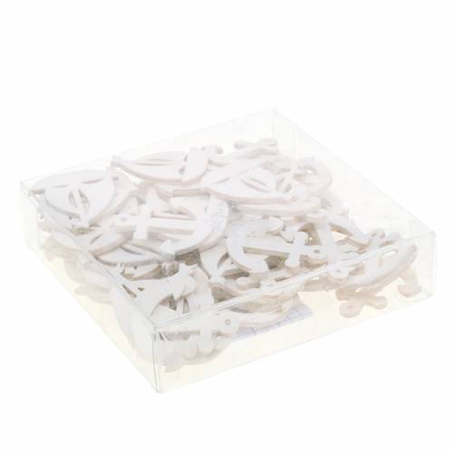 Strooisel decoratiemix anker zeilboot hout creme 4cm 72p