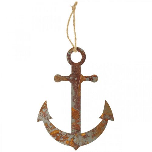 Floristik24 Anker om op te hangen, maritiem metalen decoratie zilver, patina H19.5cm