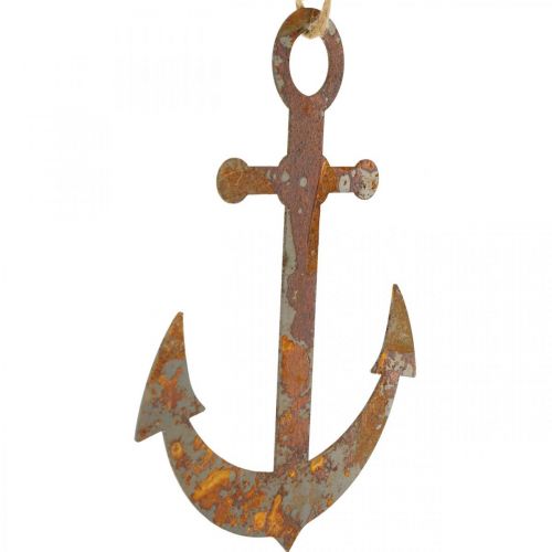 Floristik24 Anker om op te hangen, maritiem metalen decoratie zilver, patina H19.5cm
