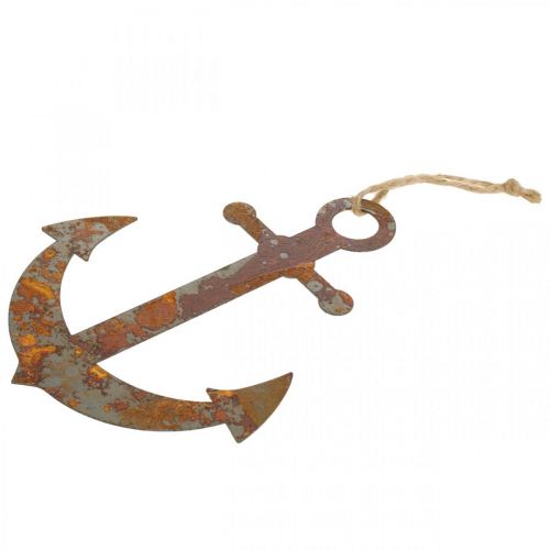 Floristik24 Anker om op te hangen, maritiem metalen decoratie zilver, patina H19.5cm