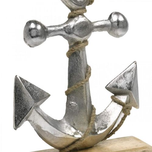 Floristik24 Metalen anker, zomer, maritiem etalagedecoratie Zilver, natuurlijke kleuren H22cm