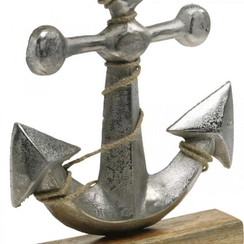 Floristik24 Anker van metaal, maritieme decoratie, nautische zeedecoratie zilver, natuurlijke kleuren H32cm