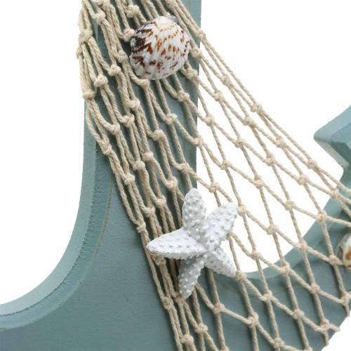 Floristik24 Ankerhout met schelpen lichtblauw 28.5×40cm