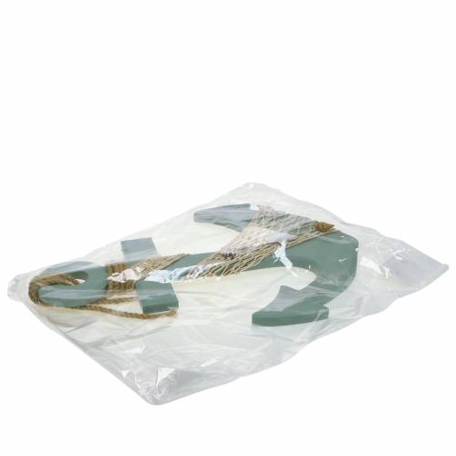 Floristik24 Ankerhout met schelpen lichtblauw 28.5×40cm