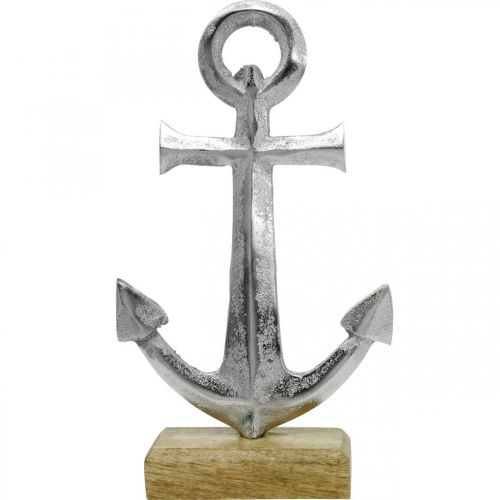 Floristik24 Anker in metaal, zomerdecoratie, nautische decoratie Zilver, naturel H24.5cm