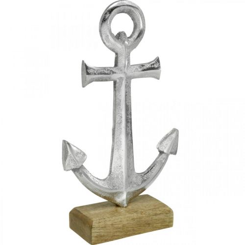 Anker in metaal, zomerdecoratie, nautische decoratie Zilver, naturel H24.5cm