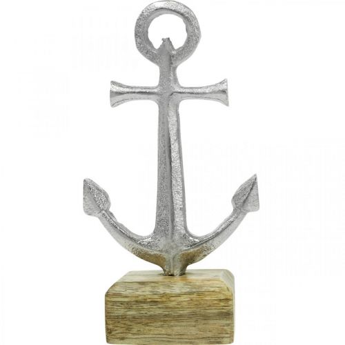 Floristik24 Metalen anker, maritieme decoratie, decoratief anker zilver, natuurlijke kleuren H15cm