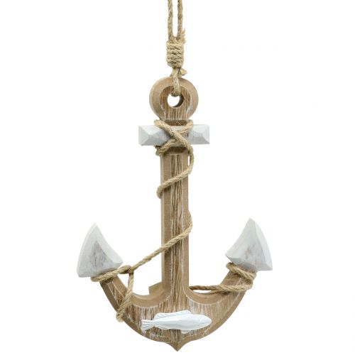 Floristik24 Houten anker naturel 20cm x 14cm