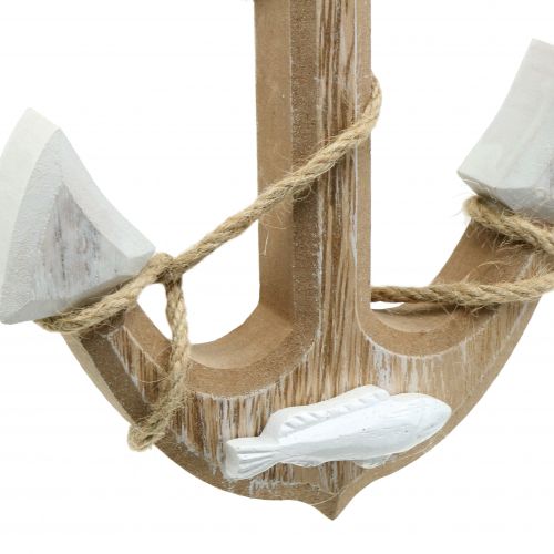 Floristik24 Houten anker naturel 20cm x 14cm