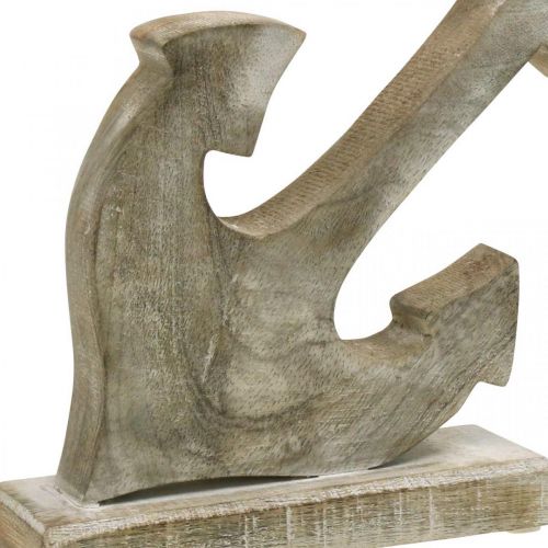 Artikel Anker van hout, decoratief anker, shabby chic, wit, naturel, 22 cm
