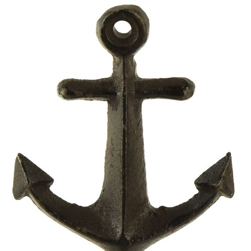 Floristik24 Wandhaak wanddecoratie metalen anker maritiem 6,5x5x13cm
