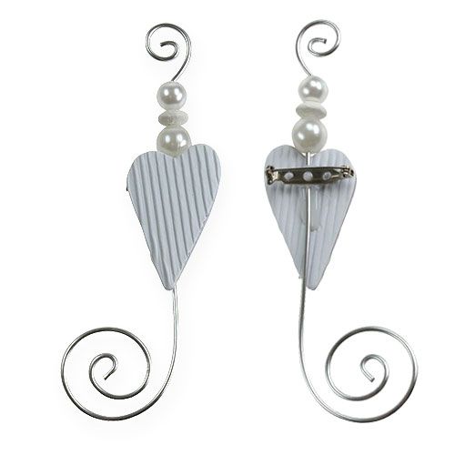 Floristik24 Badges met hart 12cm 16 st