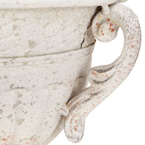 Artikel Antieke trofee met handgrepen metalen decoratie vintage grijs wit H18cm