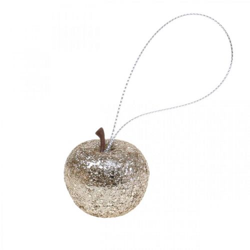 Floristik24 Decoratieve mini appelglitter champagneboomversieringen Ø3,5cm 24 st