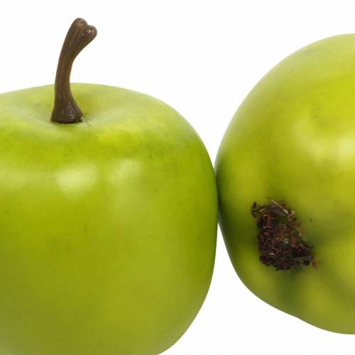 Decoratieve mini appels groen-geel kunst H4.3cm Ø3.6cm 24st