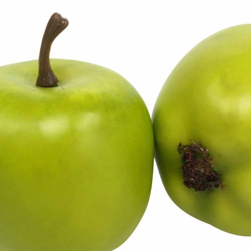 Artikel Decoratieve mini appels groen geel kunst H4,3cm Ø3,6cm 24 st