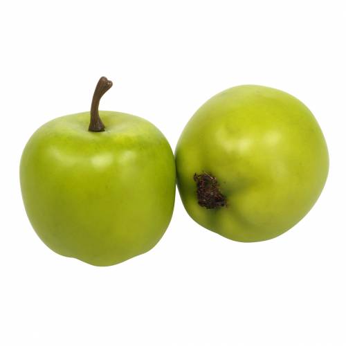 Floristik24 Decoratieve mini appels groen-geel kunst H4.3cm Ø3.6cm 24st