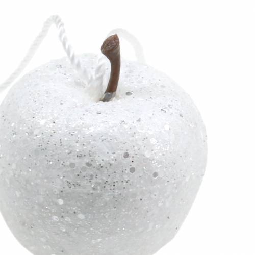 Floristik24 Deco mini appel glitter witte kerstboomversieringen Ø3,5cm 24 st