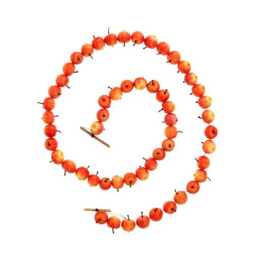 Floristik24 Appelslinger van 55 mini appels geeloranje 113cm