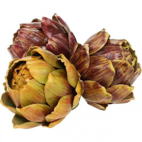 Floristik24 Artisjok Kunstgroenten Deco Gekleurd Assorti H10.5cm 3st
