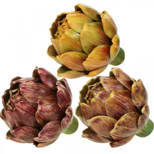 Floristik24 Artisjok Kunstgroenten Deco Gekleurd Assorti H10.5cm 3st